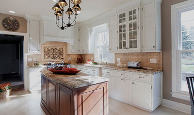 Cottage Kitchen Cabinetry Dressed in White
