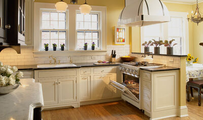 Custom Kitchen Cabinets in Black, White & Chic